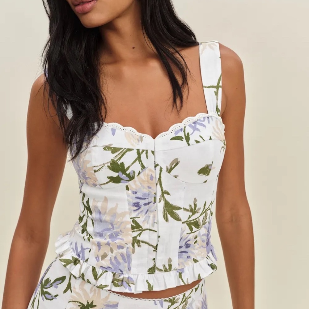 Reformation Anatolia Linen Two Piece Ivory - Size 4